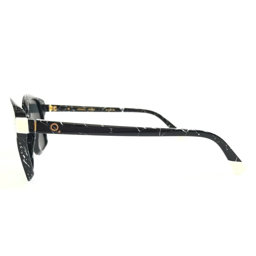 Etnia Barcelona Sunglasses JOANIC BKWH Black White Frames Gray Polarized Lenses